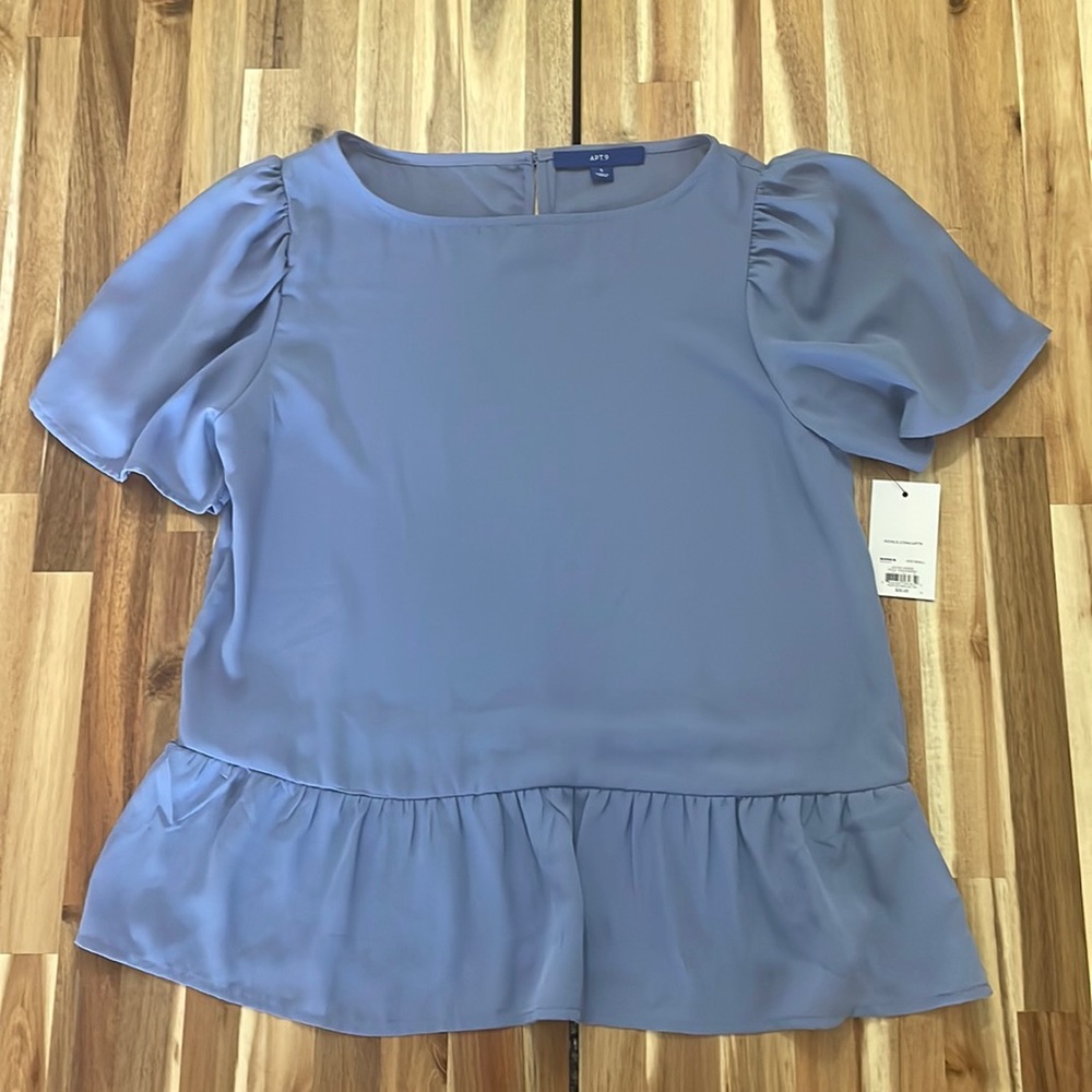 Apt 9 Kohl’s Periwinkle Peplum Blouse Small NWT